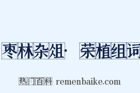 枣林杂俎·荣植组词是什么意思的图片